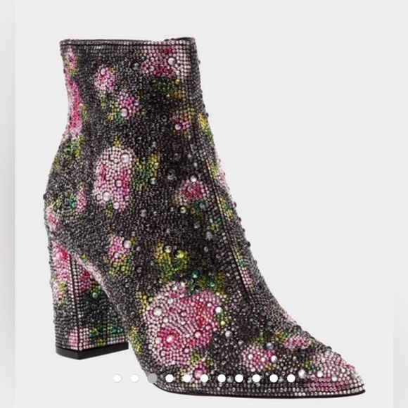 Betsey Johnson Cady - Black Ankle Boots - Rhinestone Boots  Betsey Johnson CADY BLACK/PINK Booties Sz‎ 6.5